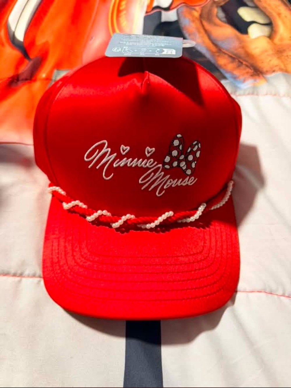 Disney Red Minnie Mouse Trucker Hat with Polka Dot Bow